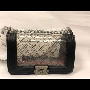 Medium clear bag with long strap